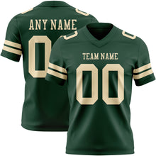 Load image into Gallery viewer, Custom Green Cream Authentic Football Jersey