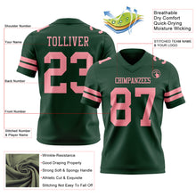 Load image into Gallery viewer, Custom Green Medium Pink Authentic Football Jersey