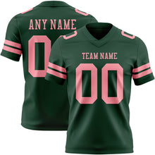 Load image into Gallery viewer, Custom Green Medium Pink Authentic Football Jersey