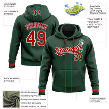 Load image into Gallery viewer, Custom Stitched Green Red-White Baseball Pullover Sweatshirt Hoodie