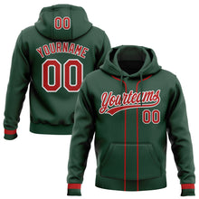 Load image into Gallery viewer, Custom Stitched Green Red-White Baseball Pullover Sweatshirt Hoodie