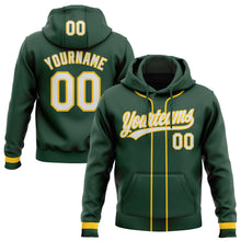 Load image into Gallery viewer, Custom Stitched Green White-Yellow Baseball Pullover Sweatshirt Hoodie