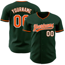 Загрузить изображение в средство просмотра галереи, Custom Green Orange-White Authentic Baseball Jersey