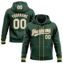 Load image into Gallery viewer, Custom Stitched Green White-Old Gold Baseball Pullover Sweatshirt Hoodie