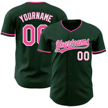 Laden Sie das Bild in den Galerie-Viewer, Custom Green Pink-White Authentic Baseball Jersey