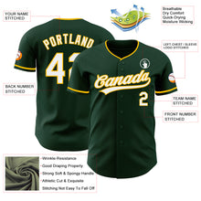Charger l'image dans la galerie, Custom Green White-Gold Authentic Baseball Jersey