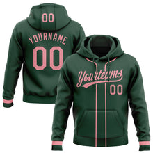 Load image into Gallery viewer, Custom Stitched Green Medium Pink Baseball Pullover Sweatshirt Hoodie