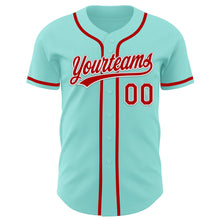 Laden Sie das Bild in den Galerie-Viewer, Custom Ice Blue Red-White Authentic Baseball Jersey