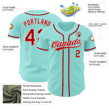 Laden Sie das Bild in den Galerie-Viewer, Custom Ice Blue Red-White Authentic Baseball Jersey