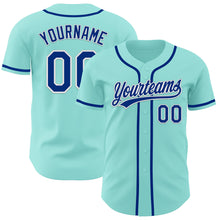 Laden Sie das Bild in den Galerie-Viewer, Custom Ice Blue Royal-White Authentic Baseball Jersey