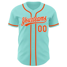 Загрузить изображение в средство просмотра галереи, Custom Ice Blue Orange-White Authentic Baseball Jersey