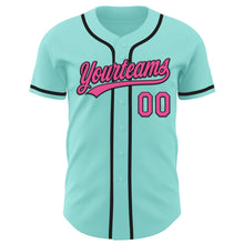 Загрузить изображение в средство просмотра галереи, Custom Ice Blue Pink-Black Authentic Baseball Jersey