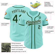 Laden Sie das Bild in den Galerie-Viewer, Custom Ice Blue Green-White Authentic Baseball Jersey