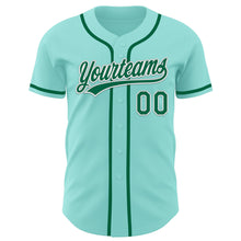 Laden Sie das Bild in den Galerie-Viewer, Custom Ice Blue Kelly Green-White Authentic Baseball Jersey