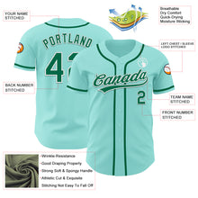 Laden Sie das Bild in den Galerie-Viewer, Custom Ice Blue Kelly Green-White Authentic Baseball Jersey