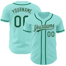 Laden Sie das Bild in den Galerie-Viewer, Custom Ice Blue Kelly Green-White Authentic Baseball Jersey