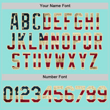 Load image into Gallery viewer, Custom Ice Blue Vintage USA Flag-Cream Authentic Baseball Jersey