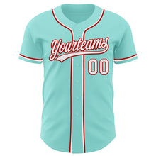 Laden Sie das Bild in den Galerie-Viewer, Custom Ice Blue White-Red Authentic Baseball Jersey
