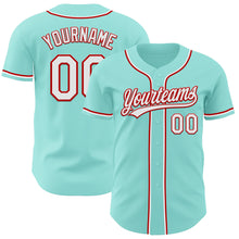 Laden Sie das Bild in den Galerie-Viewer, Custom Ice Blue White-Red Authentic Baseball Jersey