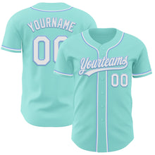 Load image into Gallery viewer, Custom Ice Blue White-Light Blue Authentic Baseball Jersey