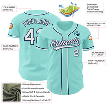 Laden Sie das Bild in den Galerie-Viewer, Custom Ice Blue White-Navy Authentic Baseball Jersey