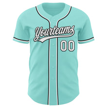 Laden Sie das Bild in den Galerie-Viewer, Custom Ice Blue White-Black Authentic Baseball Jersey