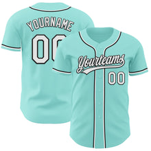 Laden Sie das Bild in den Galerie-Viewer, Custom Ice Blue White-Black Authentic Baseball Jersey