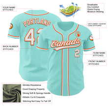 Laden Sie das Bild in den Galerie-Viewer, Custom Ice Blue White-Orange Authentic Baseball Jersey