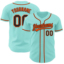 Load image into Gallery viewer, Custom Ice Blue Black-Orange Authentic Baseball Jersey