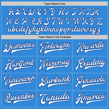 Load image into Gallery viewer, Custom Powder Blue White-Royal Bomber Full-Snap Varsity Letterman Jacket