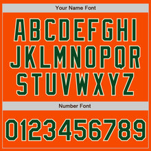 Load image into Gallery viewer, Custom Orange Green-Cream Bomber Full-Snap Varsity Letterman Jacket