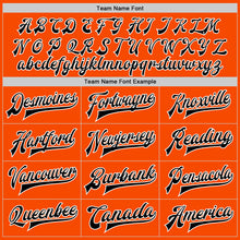 Laden Sie das Bild in den Galerie-Viewer, Custom Orange Black-White Bomber Full-Snap Varsity Letterman Jacket