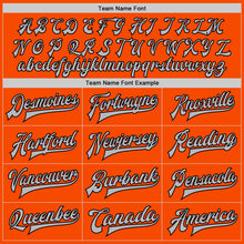 Charger l'image dans la galerie, Custom Orange Gray-Black Bomber Full-Snap Varsity Letterman Jacket