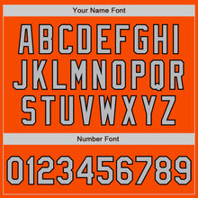Charger l'image dans la galerie, Custom Orange Gray-Black Bomber Full-Snap Varsity Letterman Jacket