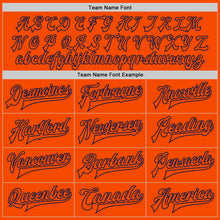 Load image into Gallery viewer, Custom Orange Navy Bomber Full-Snap Varsity Letterman Jacket