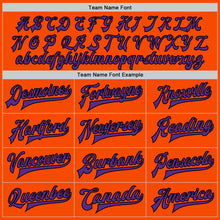 Load image into Gallery viewer, Custom Orange Purple-Black Bomber Full-Snap Varsity Letterman Jacket
