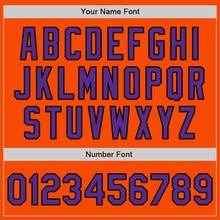 Load image into Gallery viewer, Custom Orange Purple-Black Bomber Full-Snap Varsity Letterman Jacket