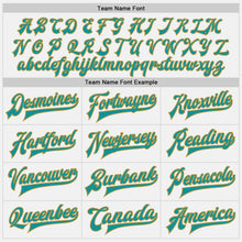 Загрузить изображение в средство просмотра галереи, Custom White Teal Pinstripe Old Gold-Black Bomber Full-Snap Varsity Letterman Jacket