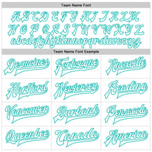 Laden Sie das Bild in den Galerie-Viewer, Custom White Ice Blue Aqua-Navy Check Board 3D Pattern Design Bomber Full-Snap Varsity Letterman Jacket
