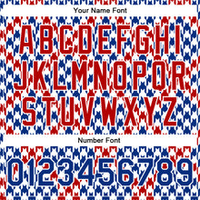 Laden Sie das Bild in den Galerie-Viewer, Custom White Royal-Red Check Board 3D Pattern Design Bomber Full-Snap Varsity Letterman Jacket