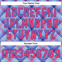 Laden Sie das Bild in den Galerie-Viewer, Custom Light Blue Neon Pink Thunder Blue-Cream Check Board 3D Pattern Design Bomber Full-Snap Varsity Letterman Jacket