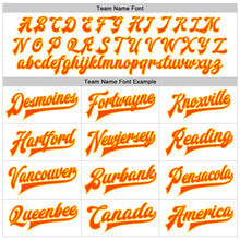 Laden Sie das Bild in den Galerie-Viewer, Custom White Orange-Gold Check Board 3D Pattern Design Bomber Full-Snap Varsity Letterman Jacket