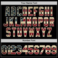 Load image into Gallery viewer, Custom Black Vintage USA Flag-Cream Bomber Full-Snap Varsity Letterman Hoodie Jacket