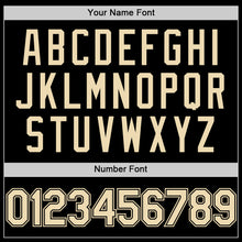 Load image into Gallery viewer, Custom Black Cream Bomber Full-Snap Varsity Letterman Hoodie Jacket