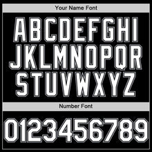 Charger l'image dans la galerie, Custom Black White-Gray Bomber Full-Snap Varsity Letterman Hoodie Jacket