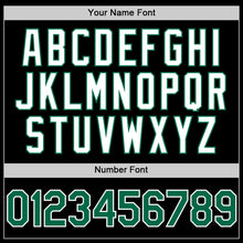 Load image into Gallery viewer, Custom Black Kelly Green-White Bomber Full-Snap Varsity Letterman Hoodie Jacket