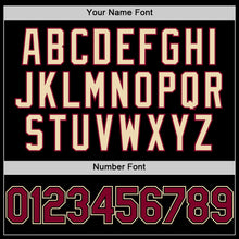 Load image into Gallery viewer, Custom Black Maroon-Cream Bomber Full-Snap Varsity Letterman Hoodie Jacket