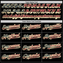 Load image into Gallery viewer, Custom Black Vintage USA Flag Cream-Red Bomber Full-Snap Varsity Letterman Hoodie Jacket