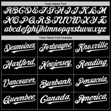 Charger l'image dans la galerie, Custom Black White Bomber Full-Snap Varsity Letterman Hoodie Jacket