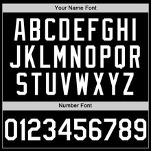 Charger l'image dans la galerie, Custom Black White Bomber Full-Snap Varsity Letterman Hoodie Jacket